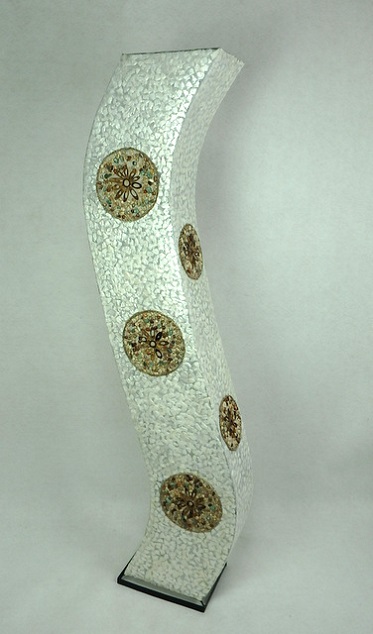 Stojací lampa SIRIUS , bílá, 150 cm, ruční práce