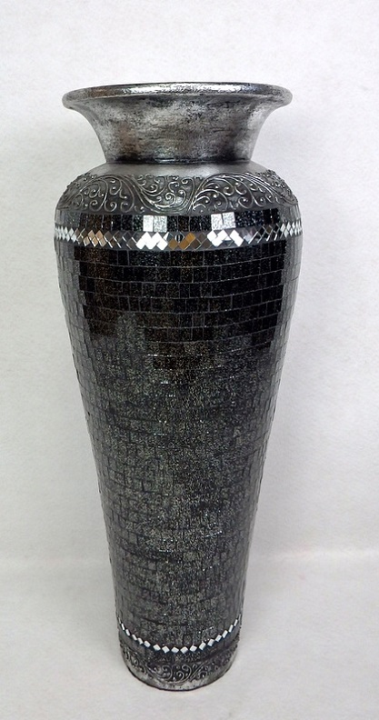 Váza RONA černá, 80 cm, podlahová, keramika, ruční práce