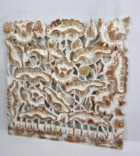 Závěsná dekorace 60x60 cm, teakové dřevo, ruční práce