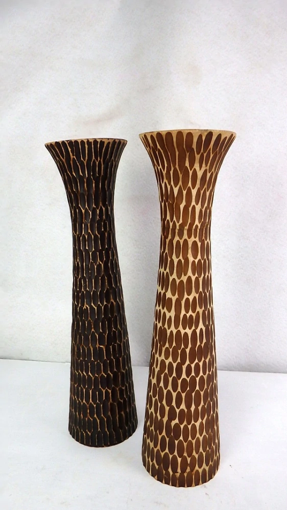 Váza ZITA, exotické dřevo, 50 cm, ruční práce, Thajsko