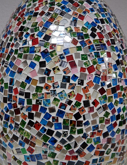Stolní lampa EGG barevná, 50 cm, mozaika, ruční práce