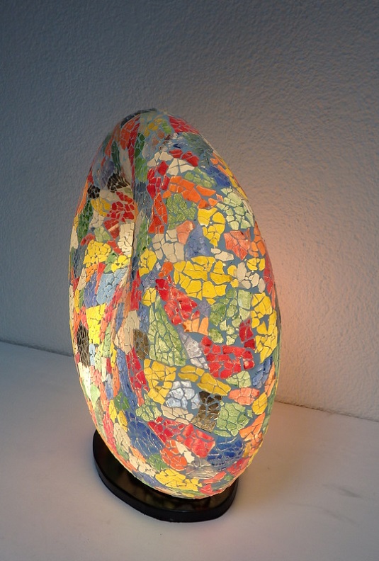 Stolní lampa barevná DONAT, mozaiková, ruční práce
