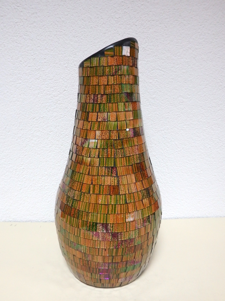 Váza GLANZ khaki 47 cm, ruční práce 