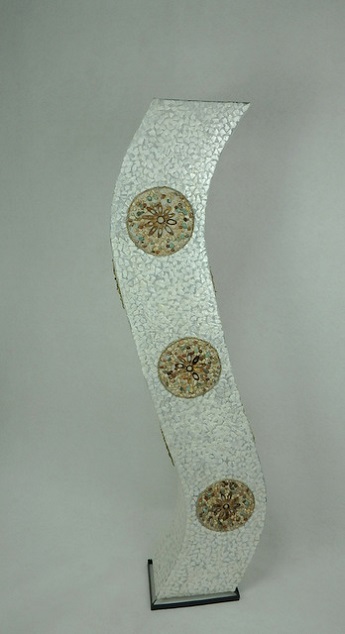 Stojací lampa SIRIUS , bílá, 150 cm, ruční práce