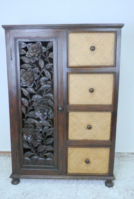 Skříňka do obýváku  ROSE , dřevo, hnedá, Thajsko