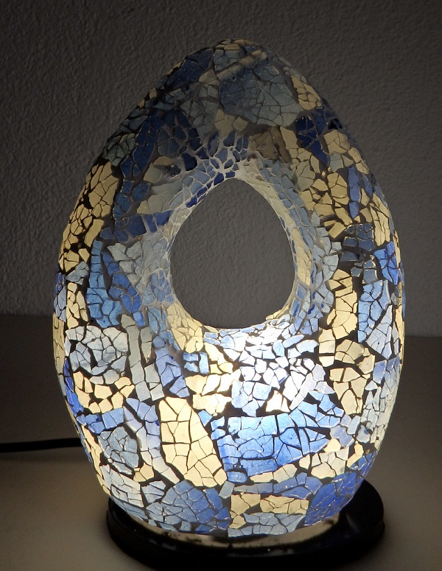 Stolní lampa ART OVAL, 27 cm, ruční práce,