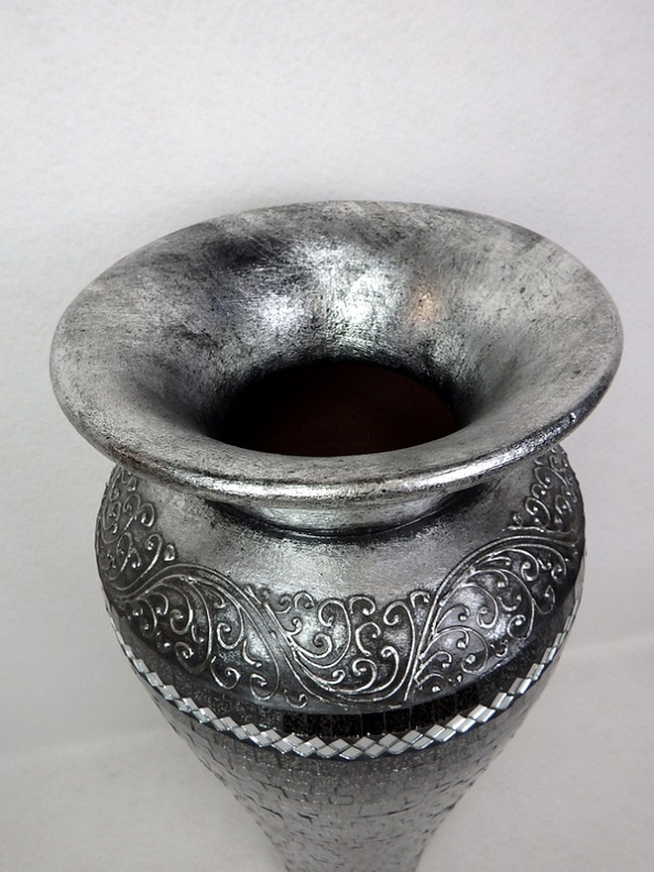 Váza RONA černá, 80 cm, podlahová, keramika, ruční práce