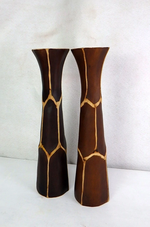 Váza AMIKA, 50cm, exotické dřevo, ruční práce, Thajsko