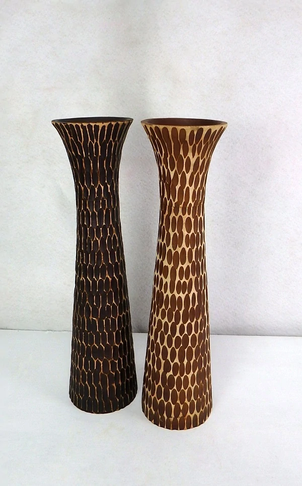 Váza ZITA, exotické dřevo, 50 cm, ruční práce, Thajsko
