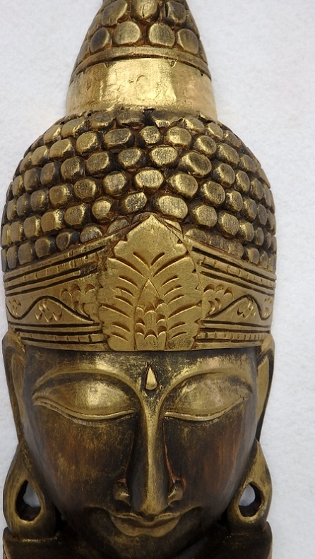 Budha ANTIK -zlatý, 60 cm, exotické dřevo