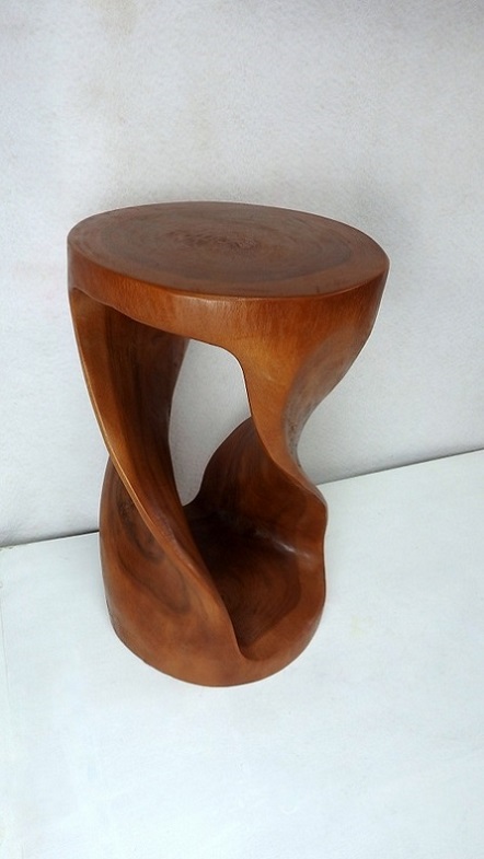 Odkladací stolek točený, masív, hnědý