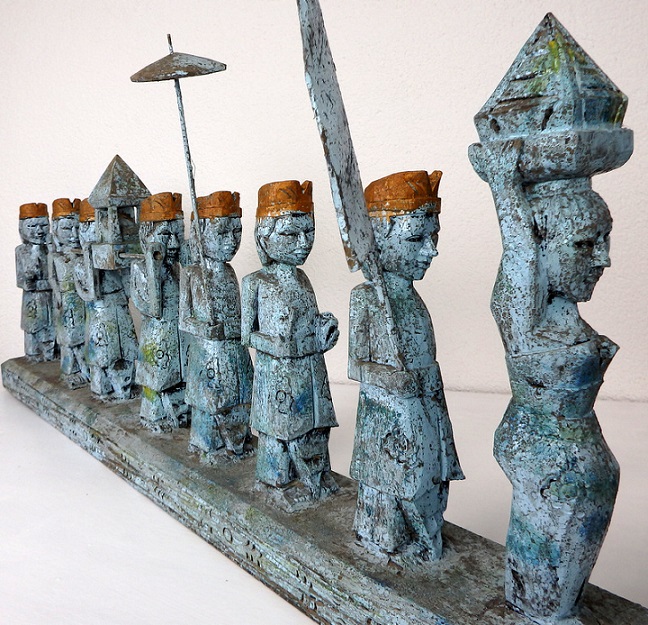  Soška CEREMONY 100 cm, dřevo, ruční práce, Indonésie