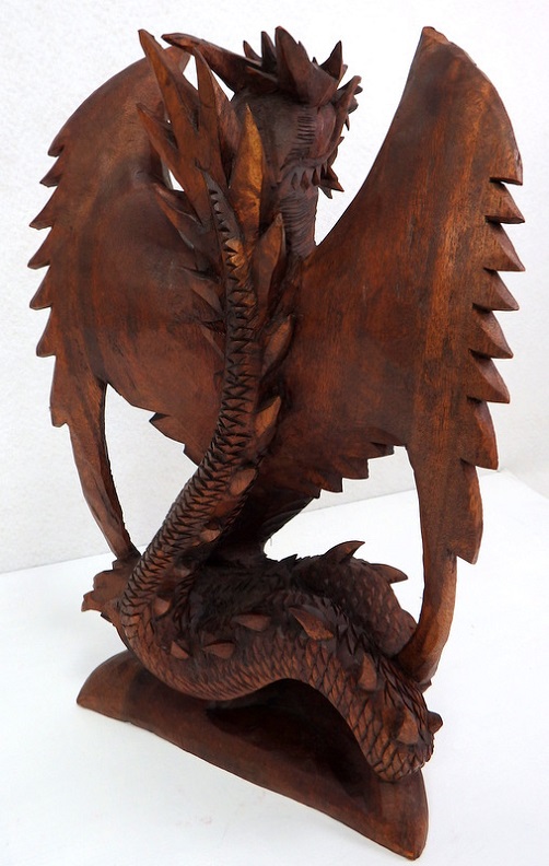 Soška DRAGON , ruční práce, exotické dřevo