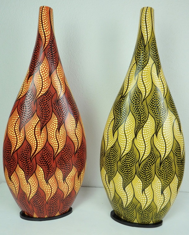 Dizajnová lampa SITA, ručne maľovaná, 80 cm