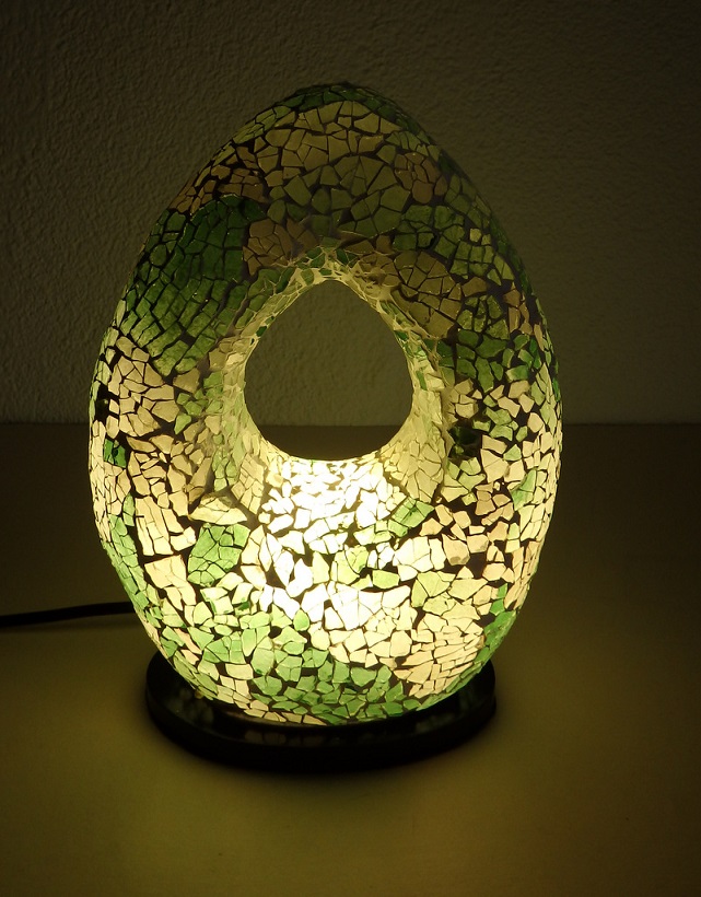 Stolní lampa ART OVAL, 27 cm, ruční práce,