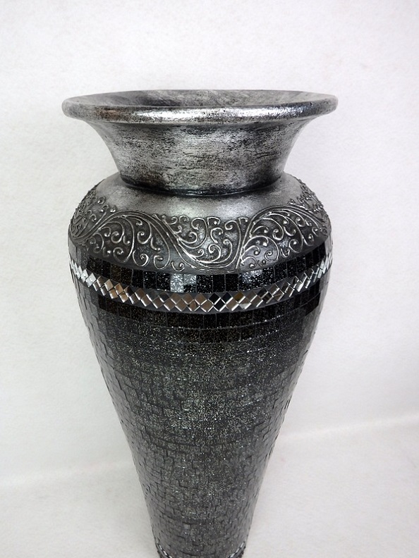 Váza RONA černá, 80 cm, podlahová, keramika, ruční práce