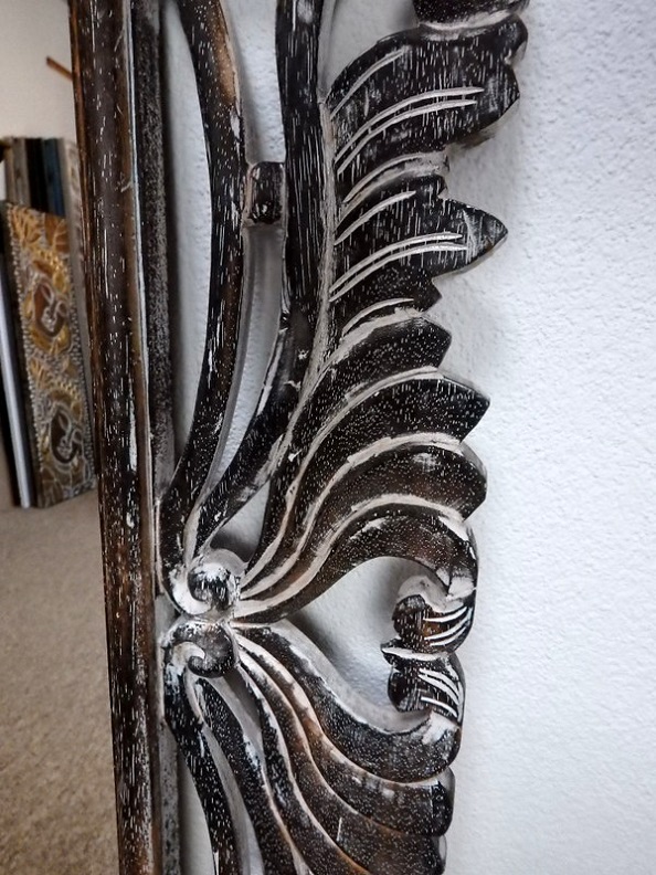Zrcadlo SIRENE hnědé tmavé, 120x60 cm, exotické dřevo, ruční práce