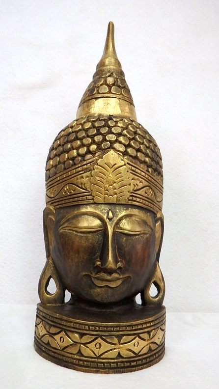 Budha ANTIK -zlatý, 60 cm, exotické dřevo