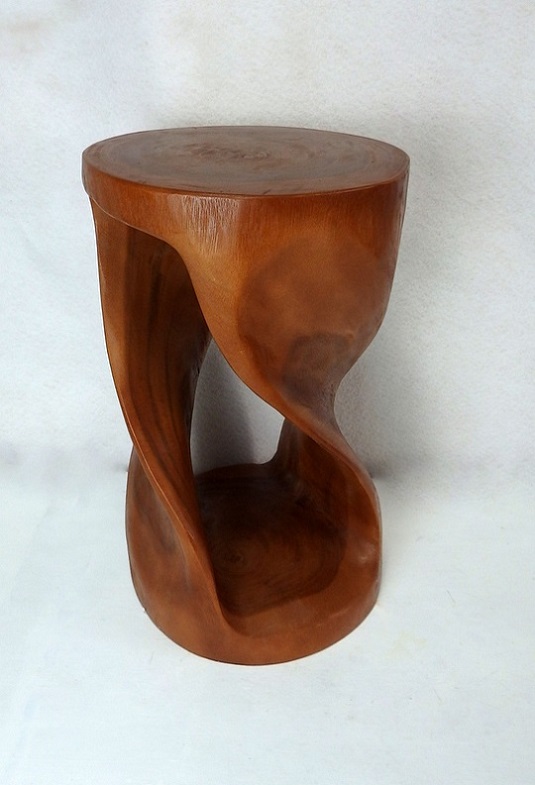 Odkladací stolek točený, masív, hnědý