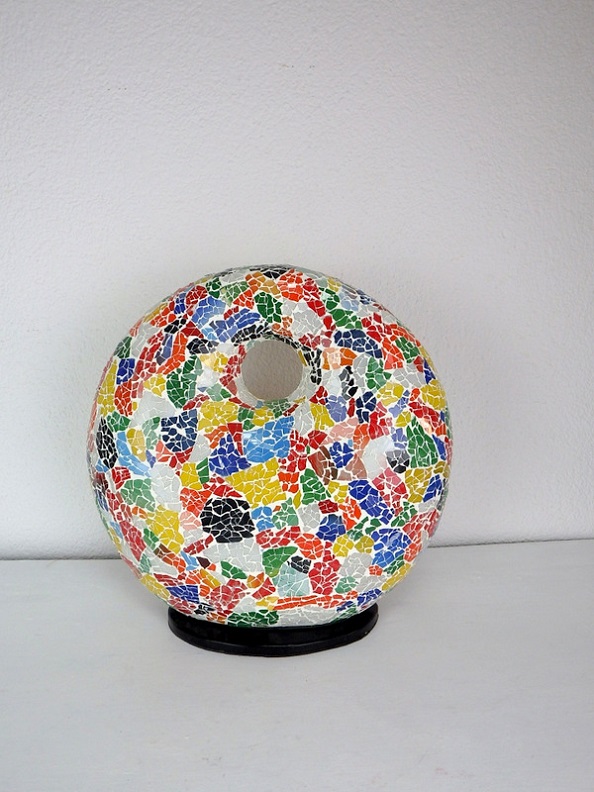 Stolní lampa barevná DONAT, mozaiková, ruční práce