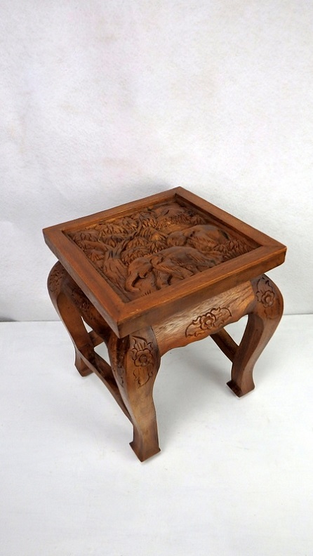 Odkládací stolek exotické dřevo, JÁVA - M, ruční práce