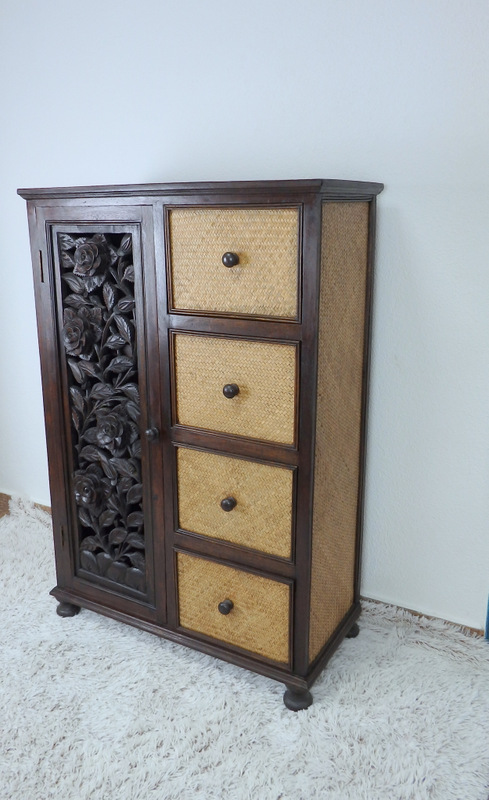 Skříňka do obýváku  ROSE , dřevo, hnedá, Thajsko