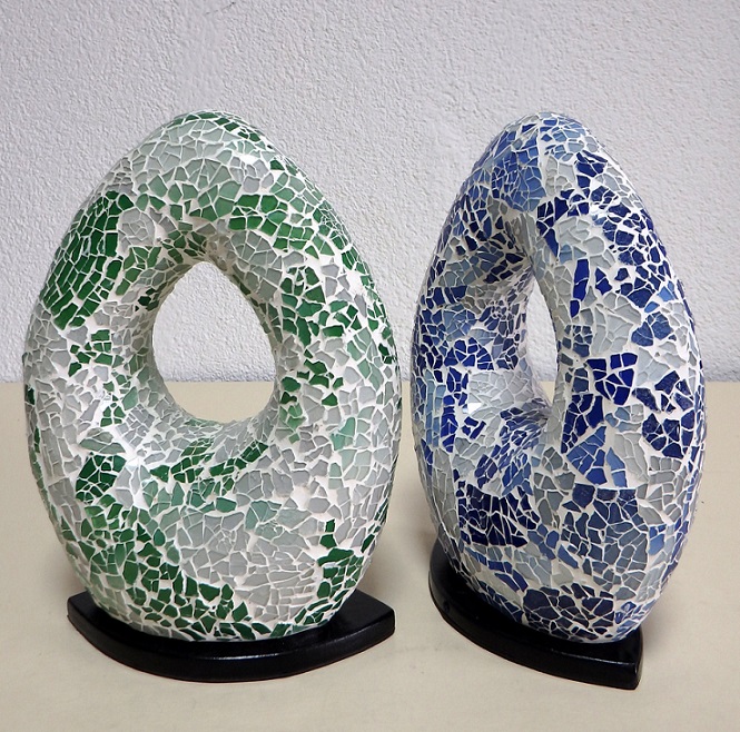 Stolní lampa ART OVAL, 27 cm, ruční práce,