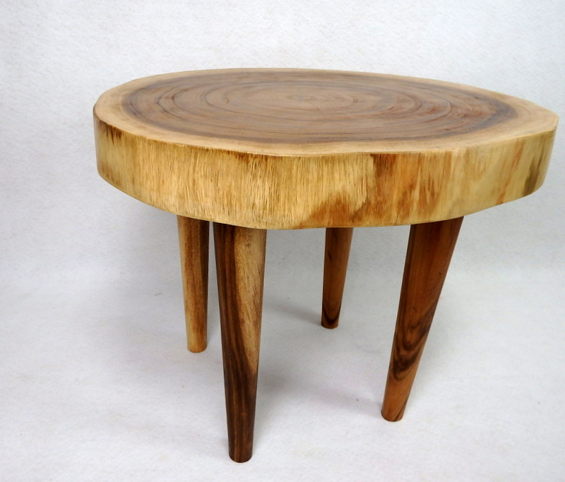 Odkládací stolek TROPIC natural, kulatý, 62 cm