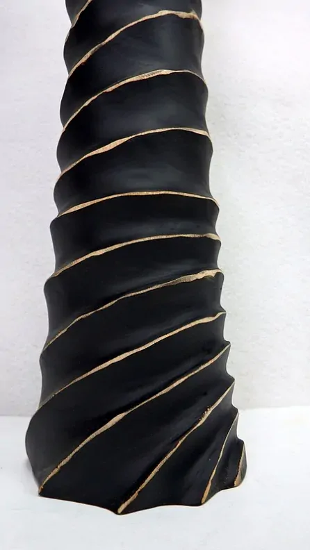 Váza dřevo mango ESTILÉ, černá, ruční práce