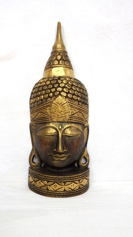 Budha ANTIK -zlatý, 60 cm, exotické dřevo