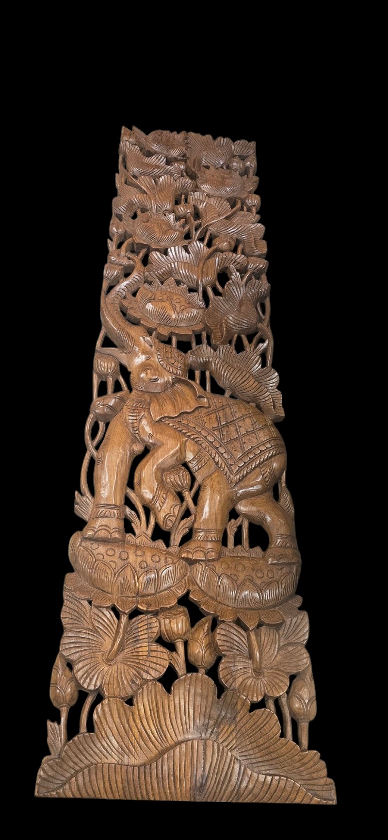 Závěsná dekorace SLON 180 cm x 45 cm , teak masív, ruční práce