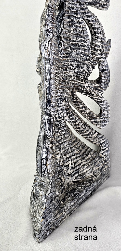 Soška Chobotnice dřevo, šedá, ruční práce,50 cm