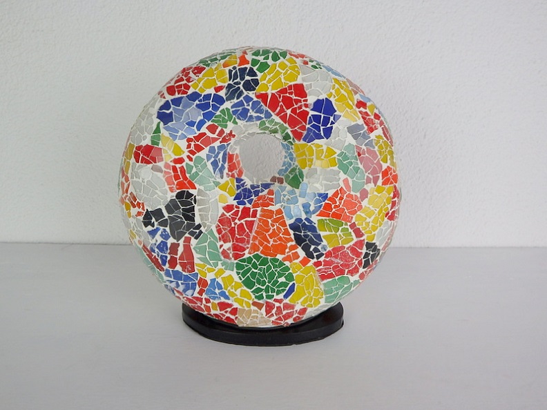 Stolní lampa barevná DONAT, mozaiková, ruční práce