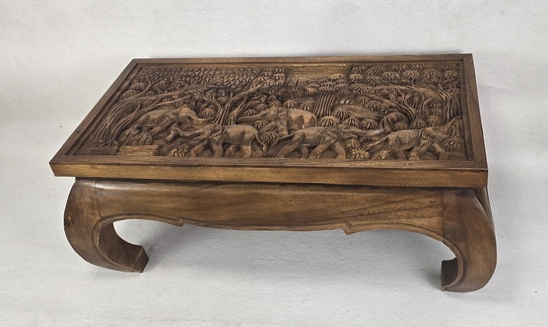Konferenční stolek  SUMATRA  hnědý, dřevo, ruční práce, 100 cm