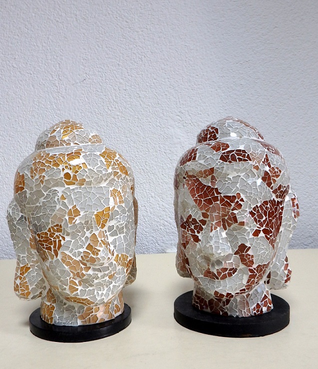 Stolní lampa HLAVA Budhy, ruční práce
