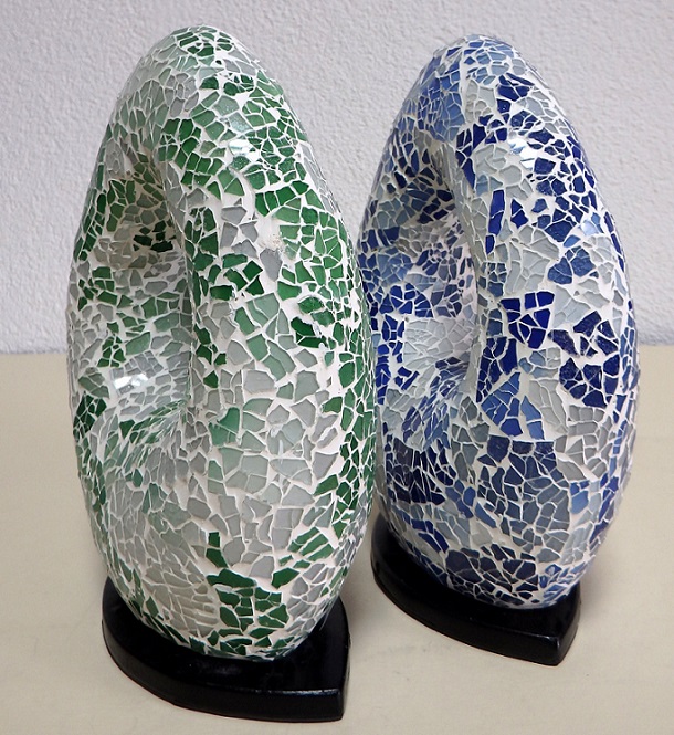 Stolní lampa ART OVAL, 27 cm, ruční práce,