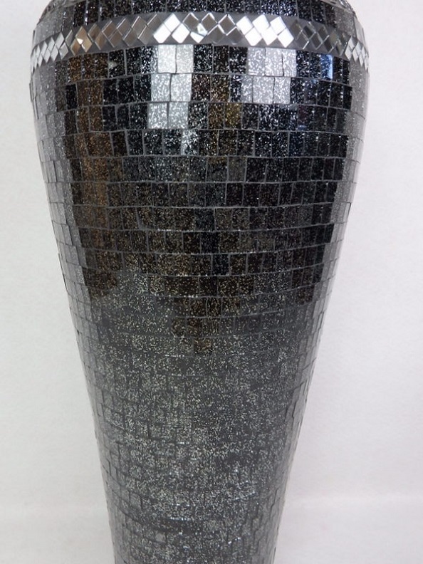 Váza RONA černá, 80 cm, podlahová, keramika, ruční práce