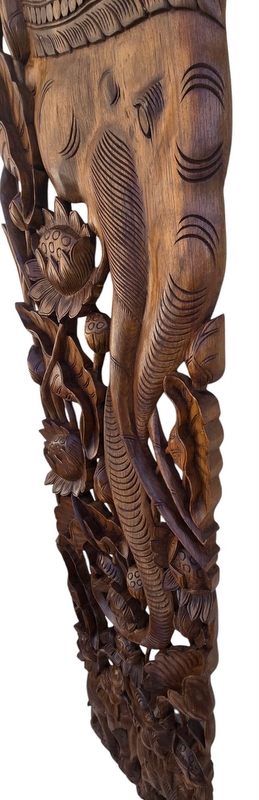 Závěsná dekorace 180x45cm, duální pár, teak, ruční práce, Thajsko