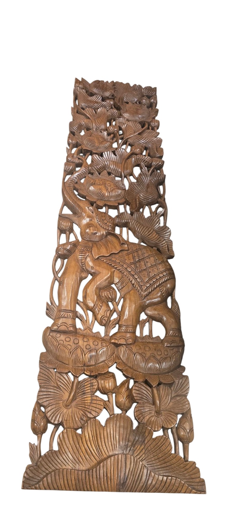 Závěsná dekorace SLON 180 cm x 45 cm , teak masív, ruční práce