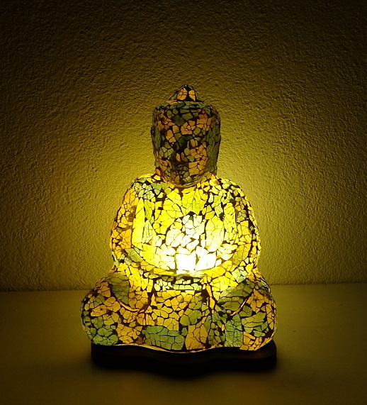 Stolní lampa Budha, ruční práce, mozaika