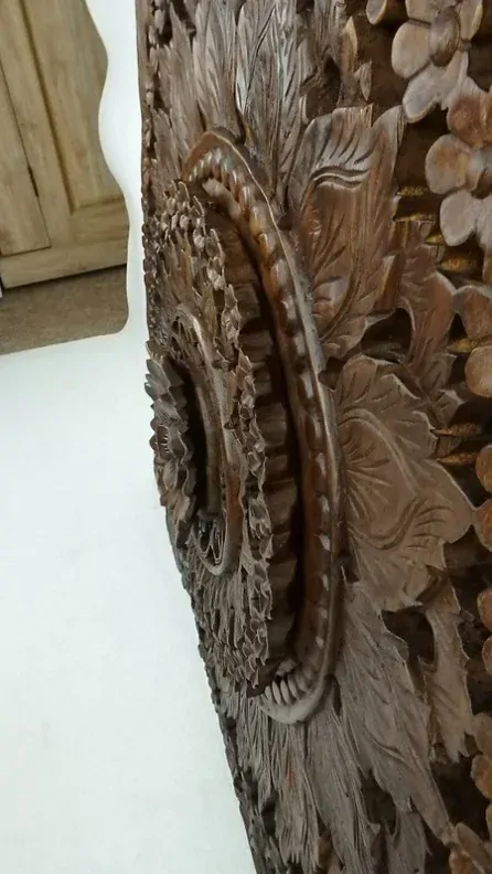 Závěsná dekorace MANDALA hranatá, LOTOS 3D, teakové dřevo