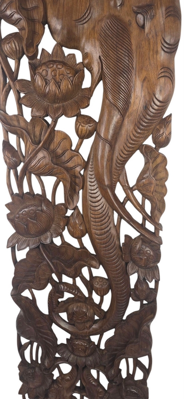 Závěsná dekorace 180x45cm, duální pár, teak, ruční práce, Thajsko