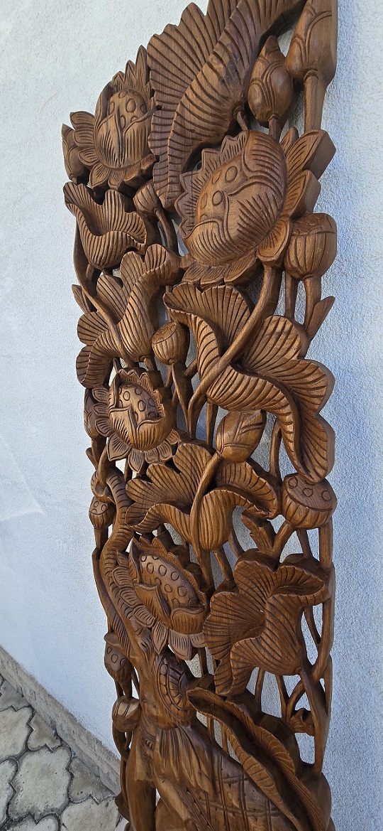 Závěsná dekorace SLON 180 cm x 45 cm , teak masív, ruční práce