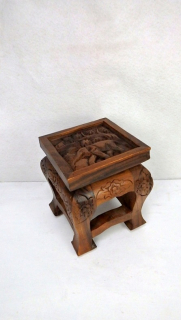 Odkládací stolek JÁVA, exotické dřevo,  ruční práce