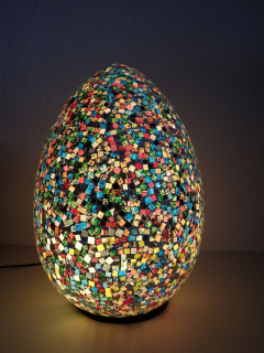 Stolní  lampa EGG barevná, 50 cm, mozaika, ruční práce