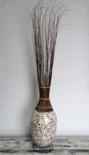 Stolní lampa ratanová EXOTIC pastelová, mozaika, ručná práca