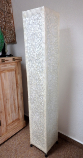 Stojací lampa WHITE, pravá perleť, ruční práce
