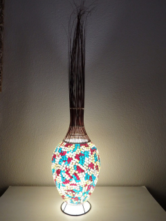 Stolní lampa EXOTIC barevná, 120 cm, ruční práce