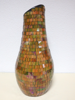 Váza GLANZ khaki 47 cm, ruční práce