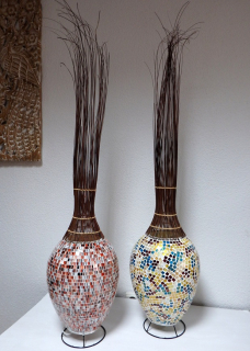 Stolní lampa ratanová EXOTIC 130 cm, mozaika, ruční práce,